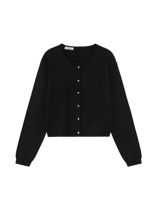 G EASY FIT KNIT CARDIGAN (BLACK)