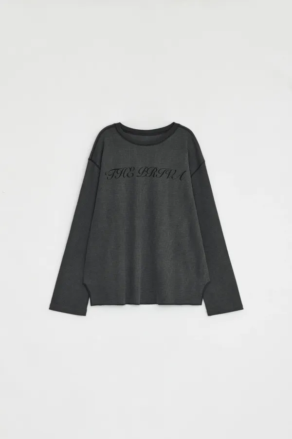 SLOGAN WAFFLE LONG SLEEVE TEE