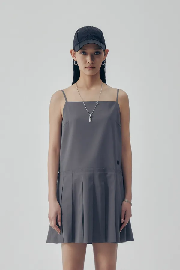 Apron Pleated One-piece [ Gray ]