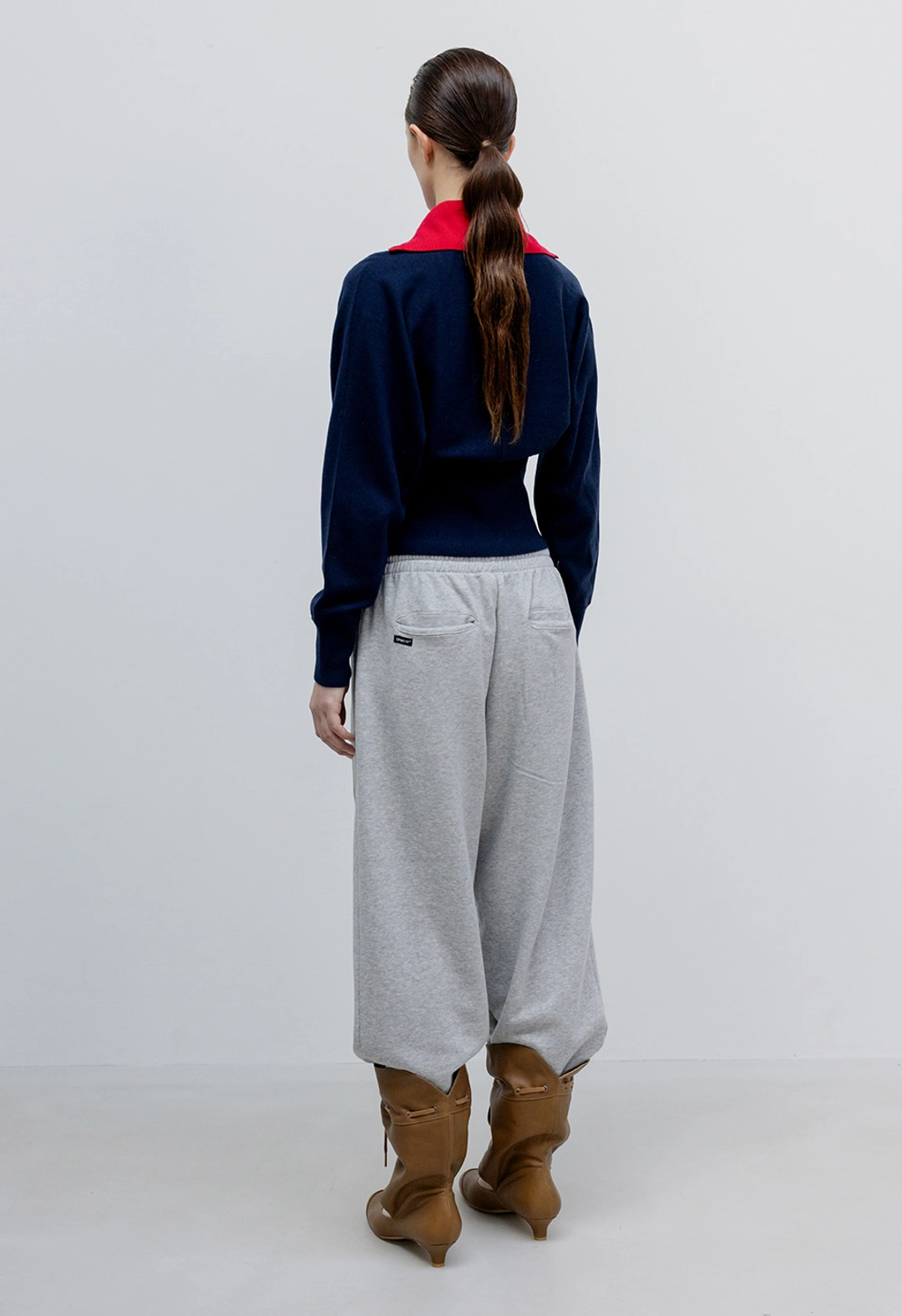 오픈와이와이 BUTTON UP NECK LAYER, RED 상품 이미지 3