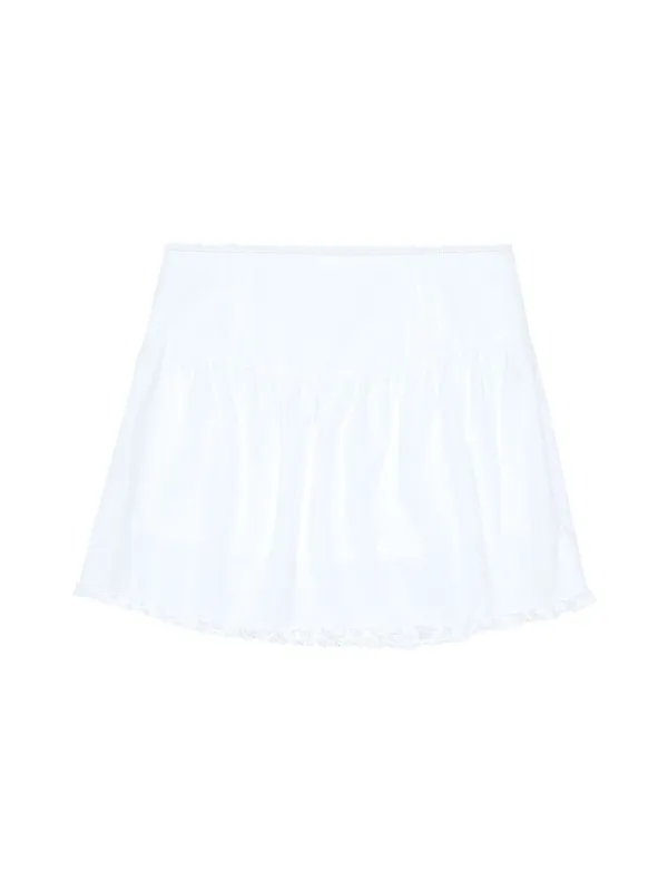 LACE PIN TUCK SKIRT (WHITE)