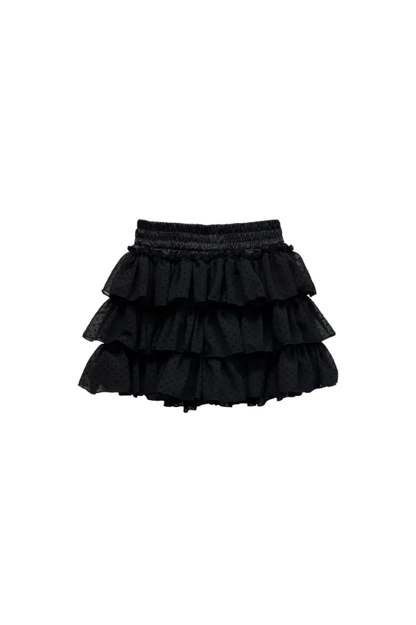 MINI HEART CANCAN SKIRT PANTS / BLACK