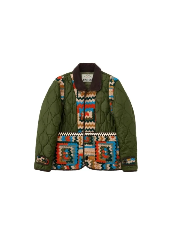 Patchwork Quilted Jacket Khaki_F263JK05