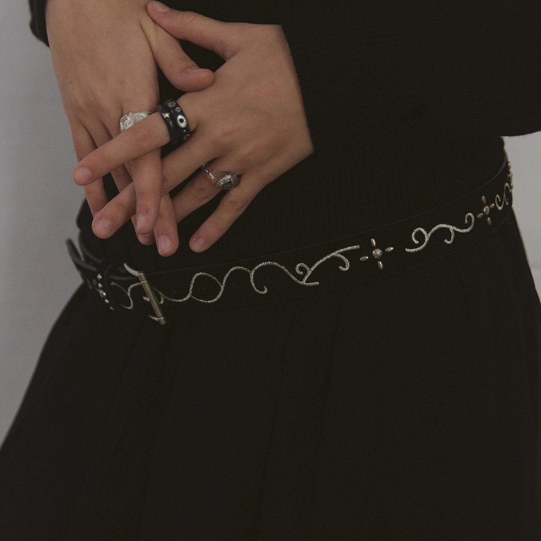 엔프프 suede stitch belt-black 상품 이미지 2