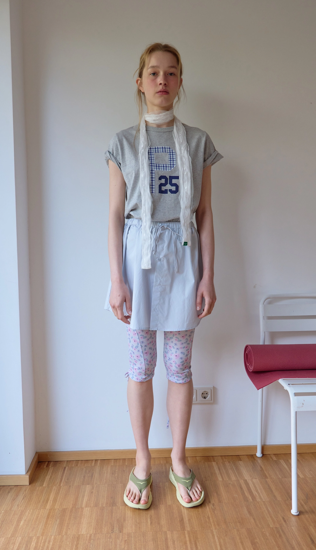 노컨텐츠 173. Button Mini Skirt _ Lightblue 상품 이미지 3