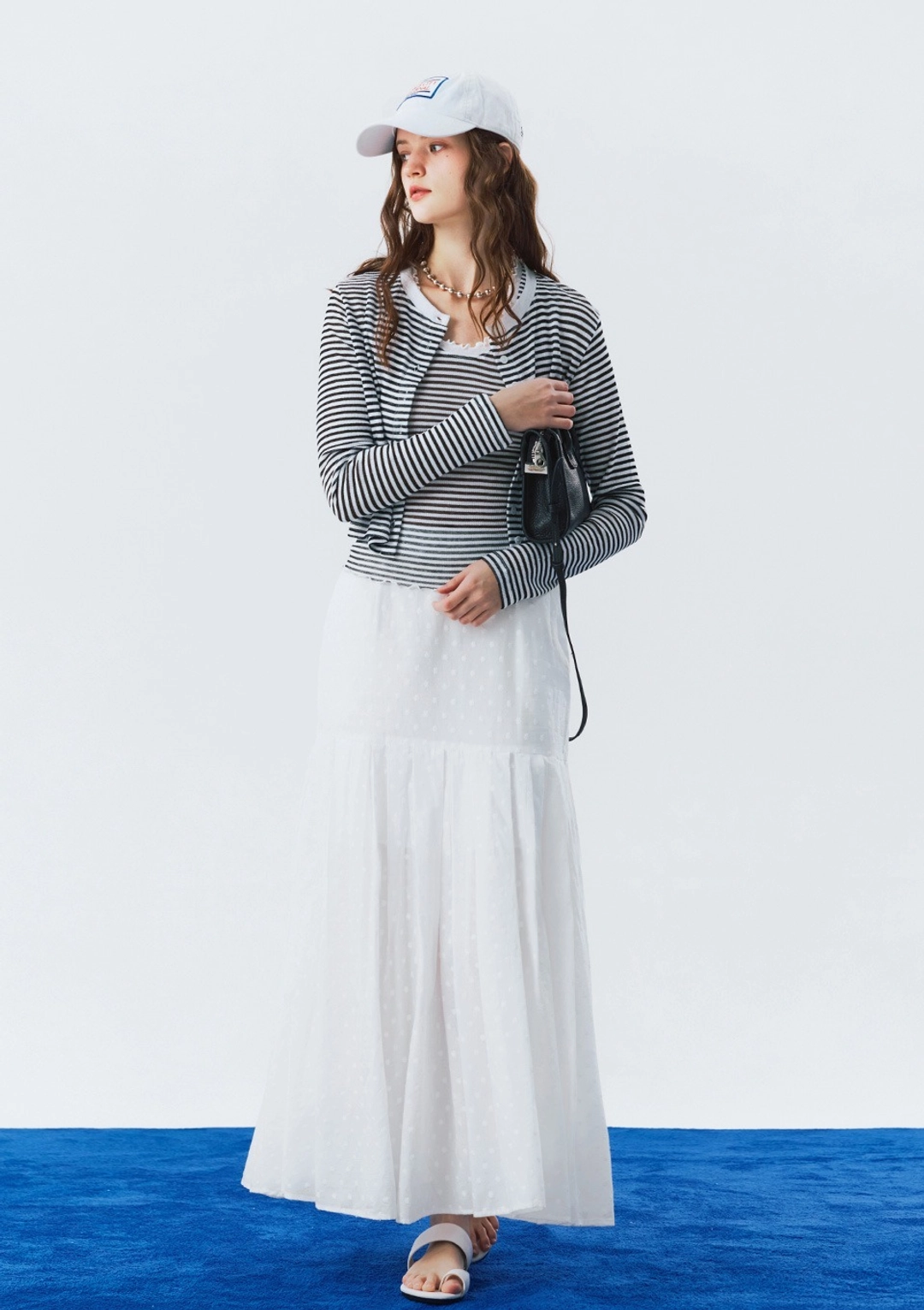오픈도어 frill sleeve crop cardigan stripe 상품 이미지 2