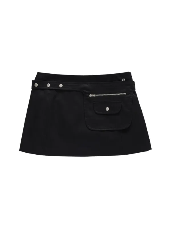 POCKET BELT MICRO SKIRT_BLACK