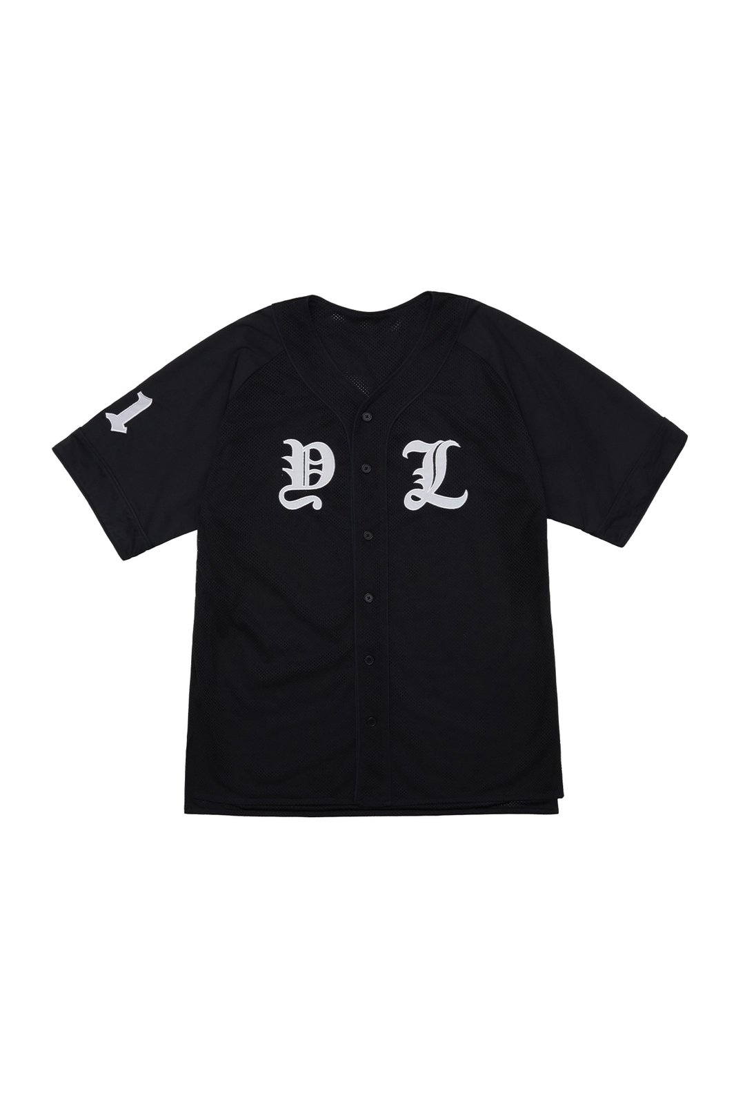 와이이이엘 CUBIC APPLIQUE MESH BASEBALL JACKET BLACK 상품 이미지 3