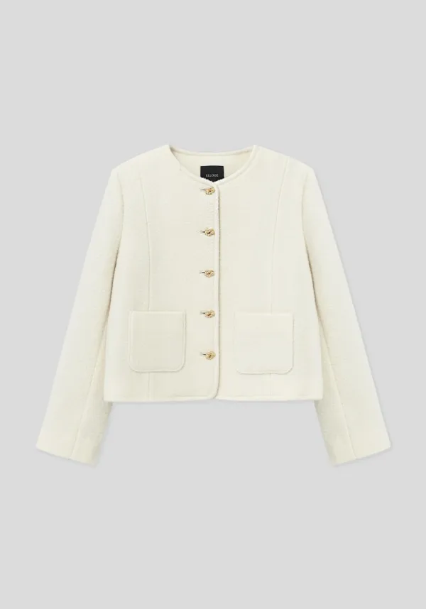 Italy Prazel Boucle Jacket (Cream)
