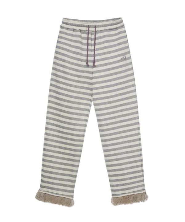 STRIPE FUR SWEATPANTS [GREY]