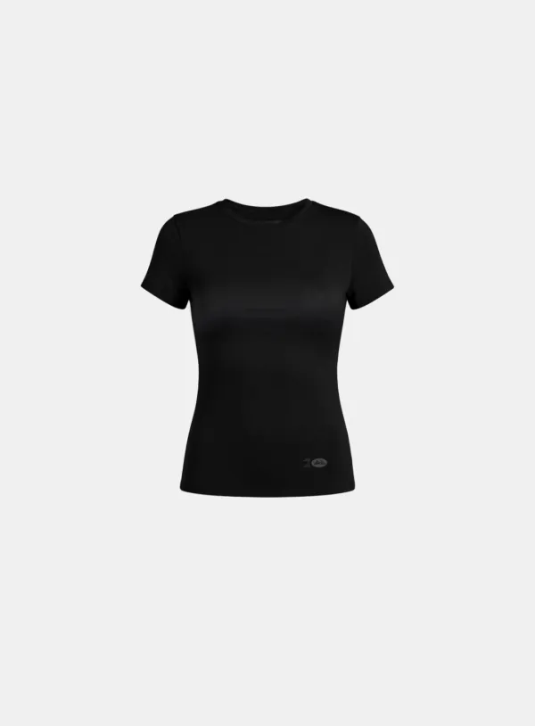 [w-tee26-093] Everyday Crew Neck Short Sleeve T-Shirt - Black