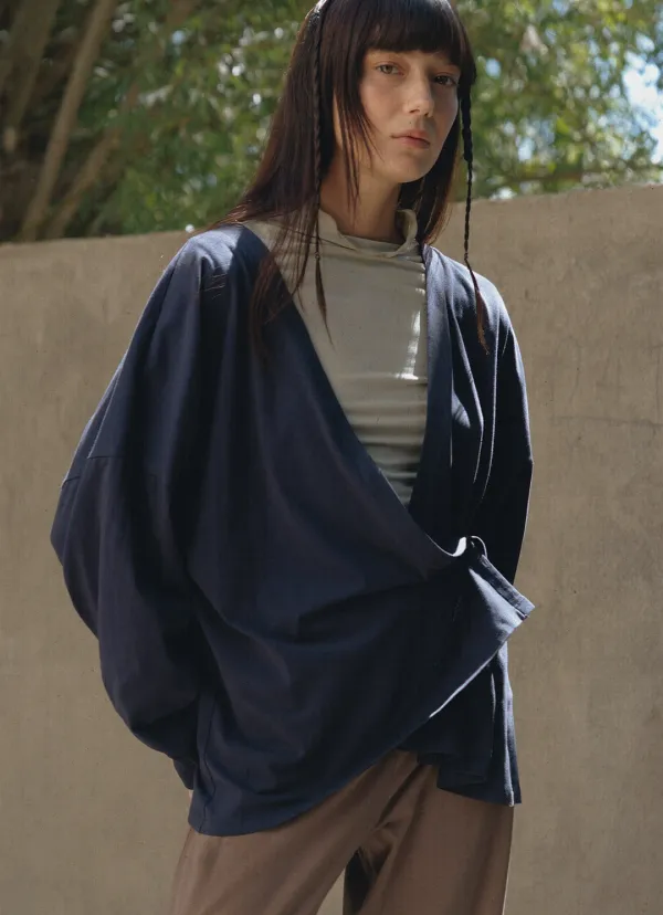 Soft wrap cardigan_Carbon