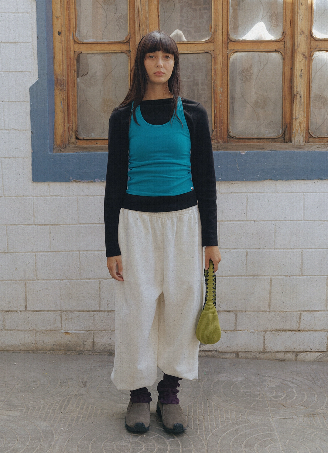 부디무드라 Diagonal jogger pants (Zurry ver.) (Unisex)_Tofu 상품 이미지 1