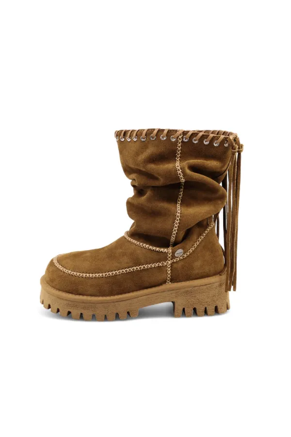 [2차 재입고] [X YASE] 피그테일 부츠 pigtail boots (suede camel)