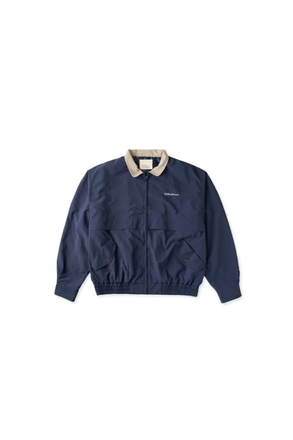 Two-tone line wind jacket_navy