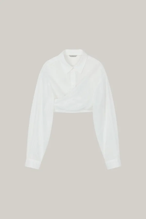 Tie Detailed Wrap Shirt (white)