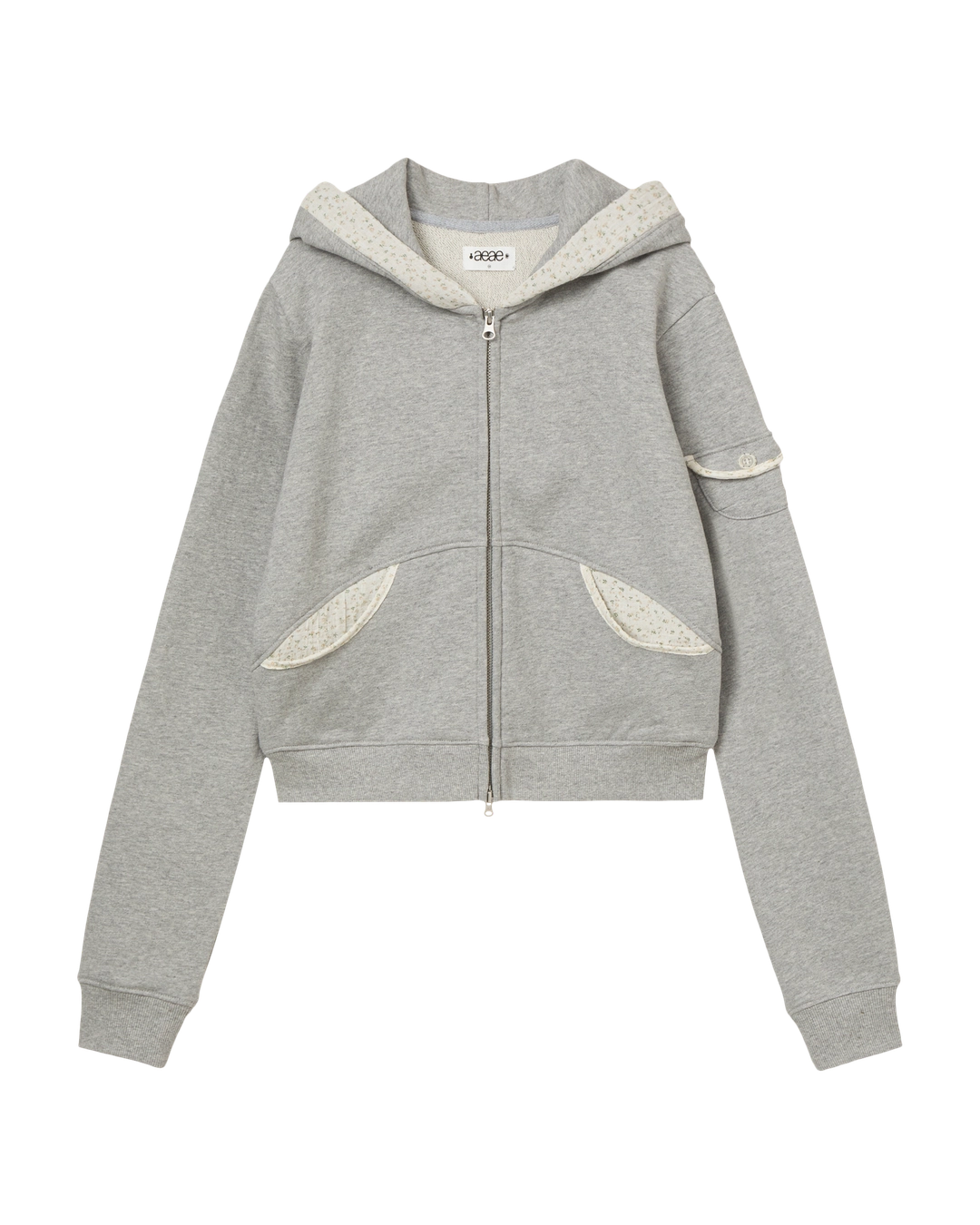 에이이에이이 ROUND POCKET HOODIE ZIP UP [MELANGE GREY] 상품 이미지 1
