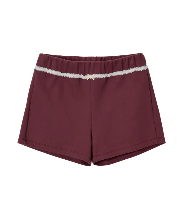Audrey Lace Shorts-Burgundy