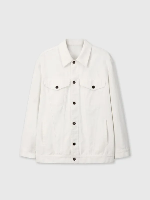 OVERSIZED DENIM JACKET_ ECRU