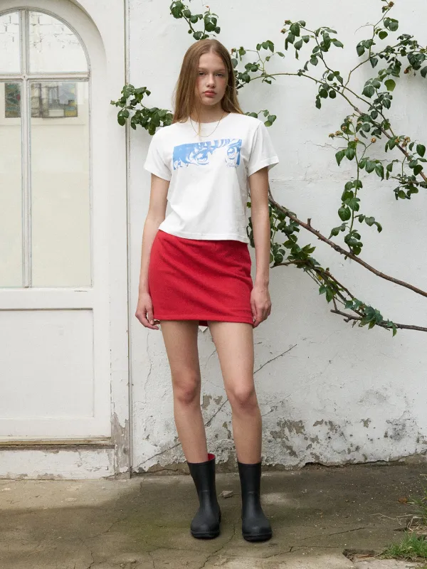 jersey mini skirt (red)