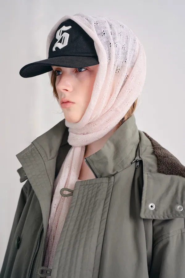 SHEER KNIT MUFFLER, PINK