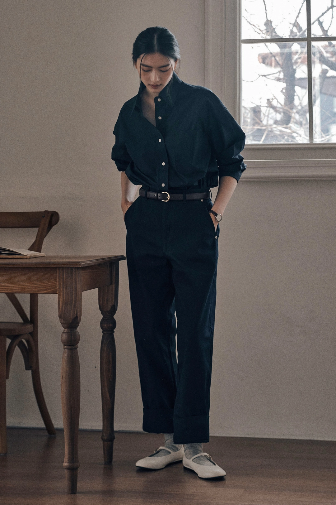 세이지먼트 OXTO COTTON PANTS_DARK NAVY 상품 이미지 2