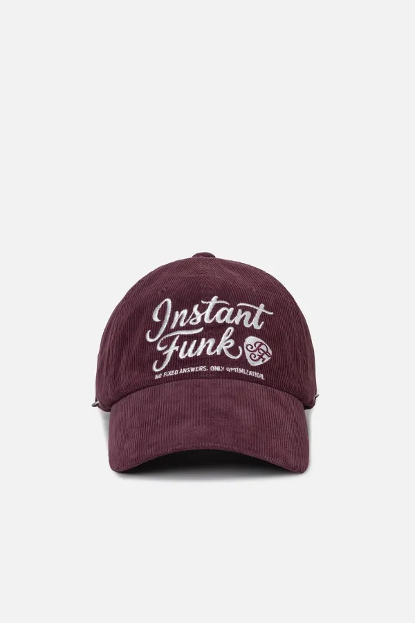 PEAK CORDUROY BALL CAP - BURGANDY