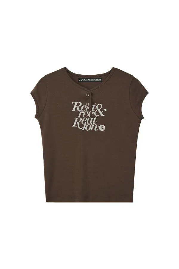 (7/20 예약발송) CAP SLEEVE T-SHIRT - BROWN