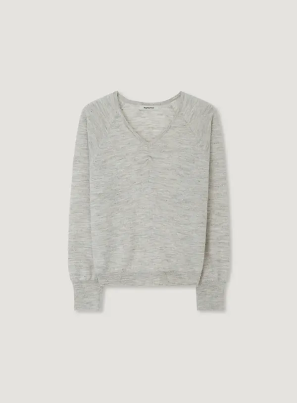 MARY V NECK KNIT_OATMEAL
