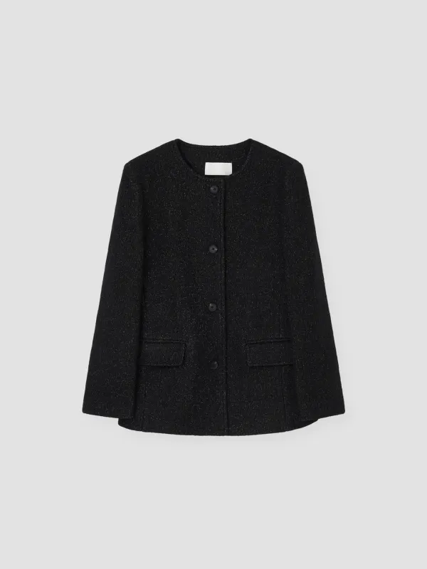 HERITAGE WOOL100 JACKET_GLITTER BLACK_OE3C2MJK93BKG