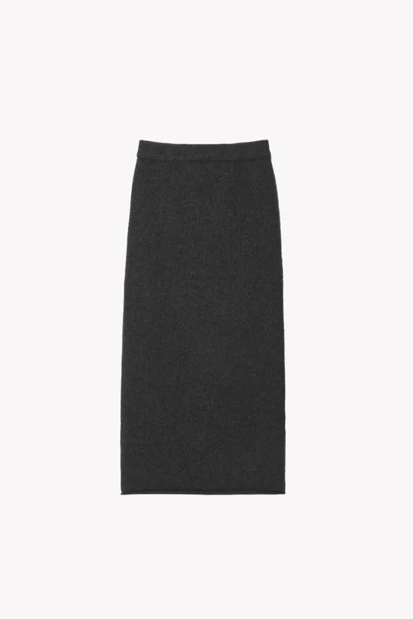 Enora Long Knit Skirt (Charcoal)