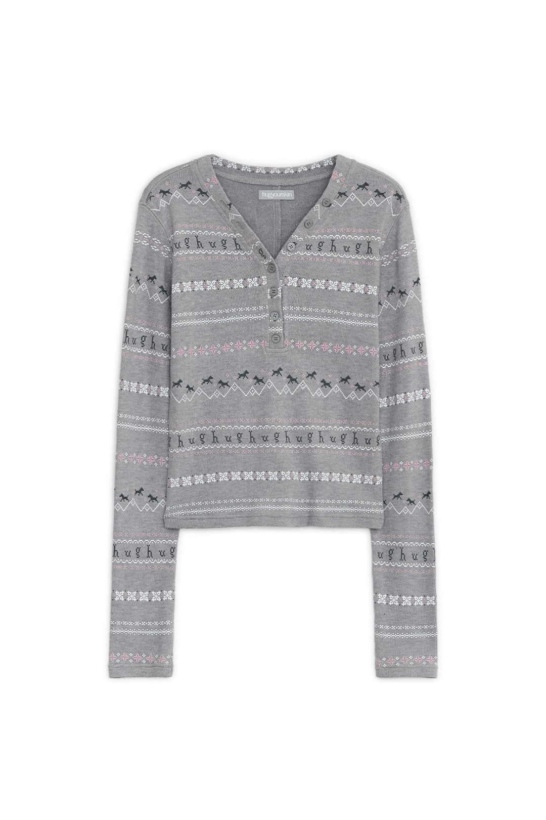 허그유어스킨 [9월 28일 출고] Nordic henry neck top (Gray) 상품 이미지 1