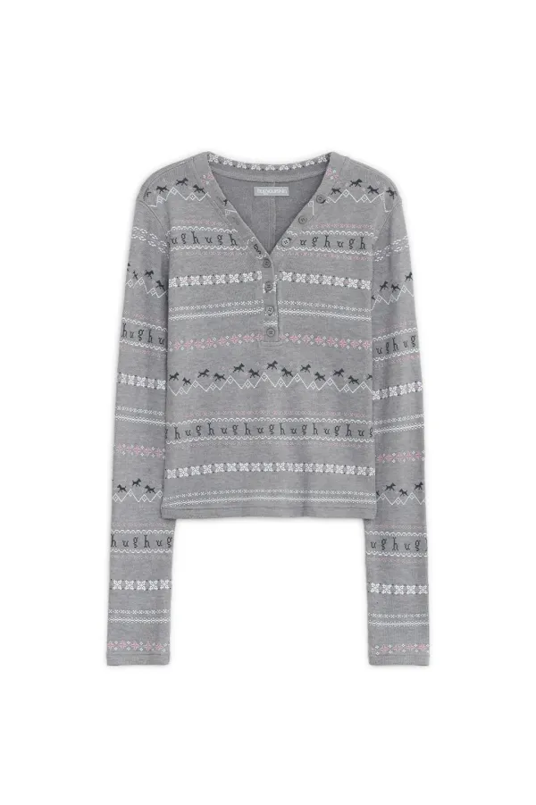 [9월 28일 출고] Nordic henry neck top (Gray)