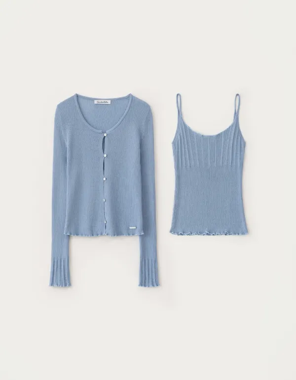 Once Cardigan Set - Blue