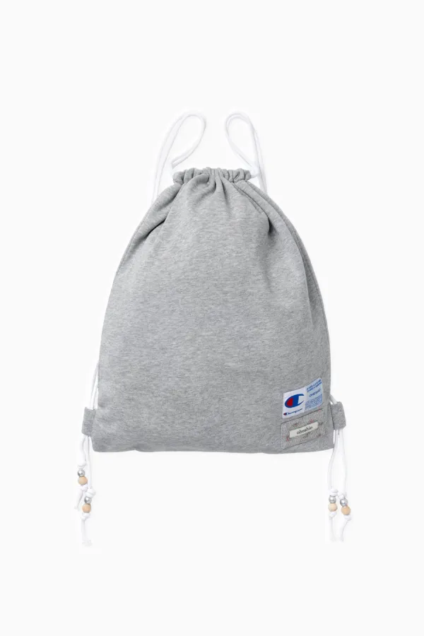 LOGO LABEL SWEAT GYM SACK, MELANGE GRAY