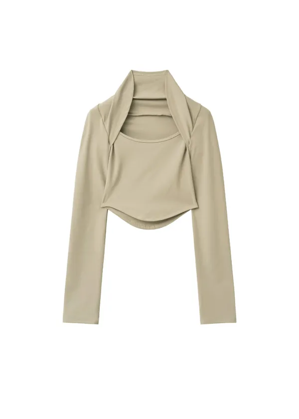 TECH BOLERO TANK TOP, BEIGE