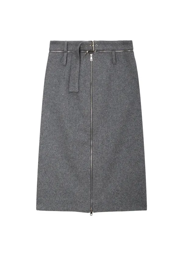 WAIST-DETACHABLE MIDI SKIRT (MELANGE GREY)