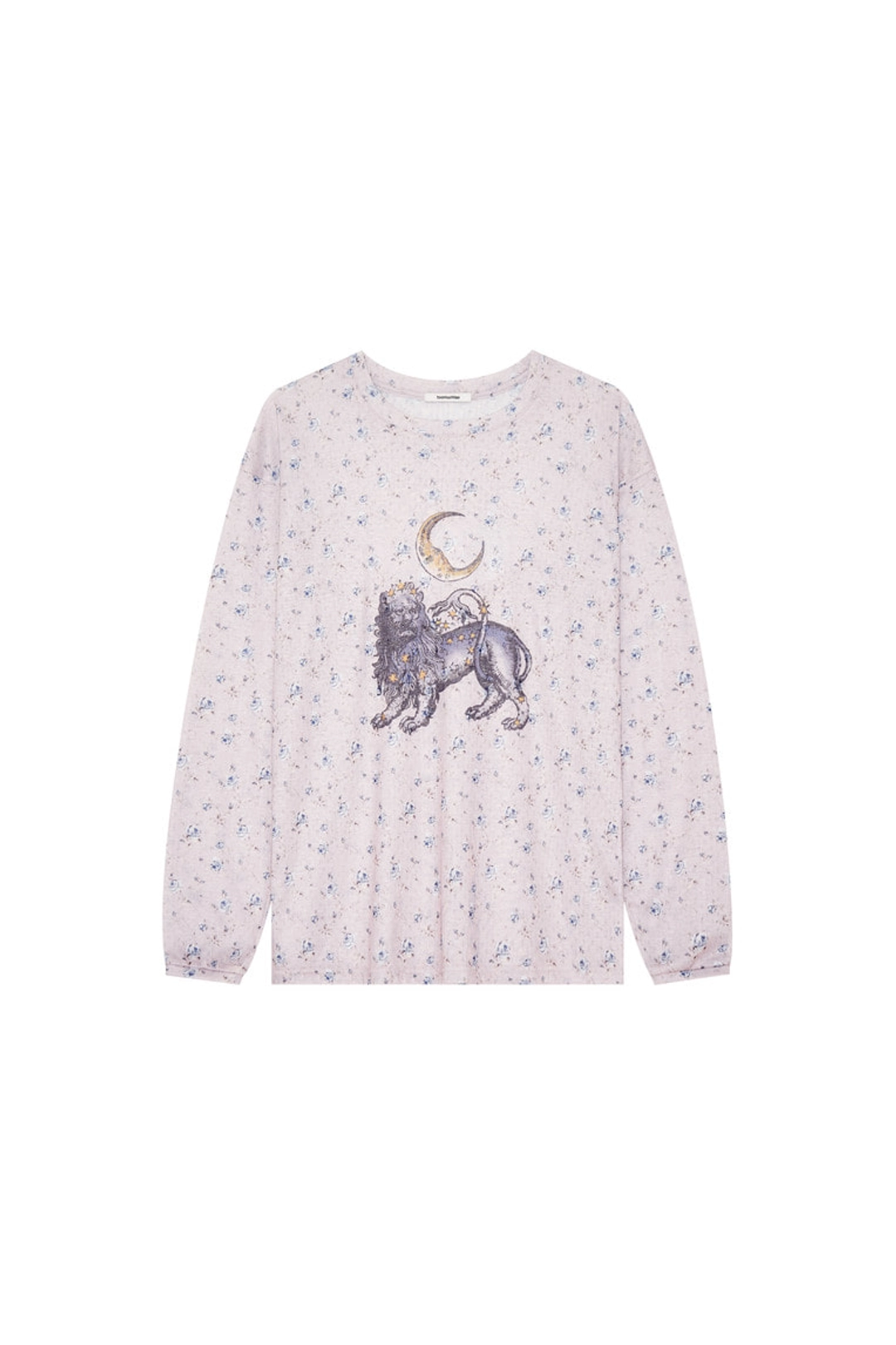 투머치택스 FLORAL POINTELLE LONG SLEEVE T-SHIRT (LIGHT PINK) 상품 이미지 1
