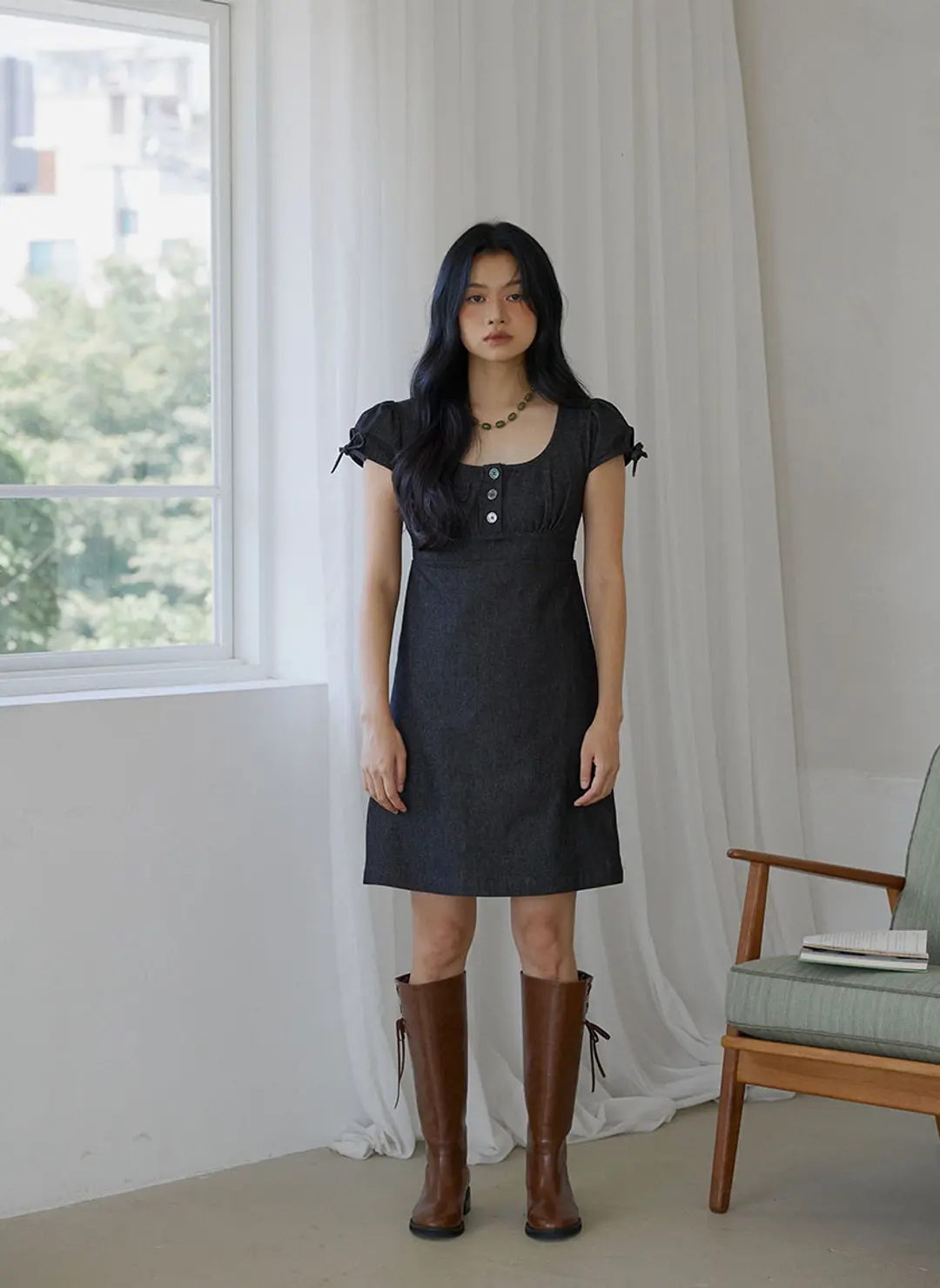 루루서울 About Denim Dress (Dark Blue) 상품 이미지 2