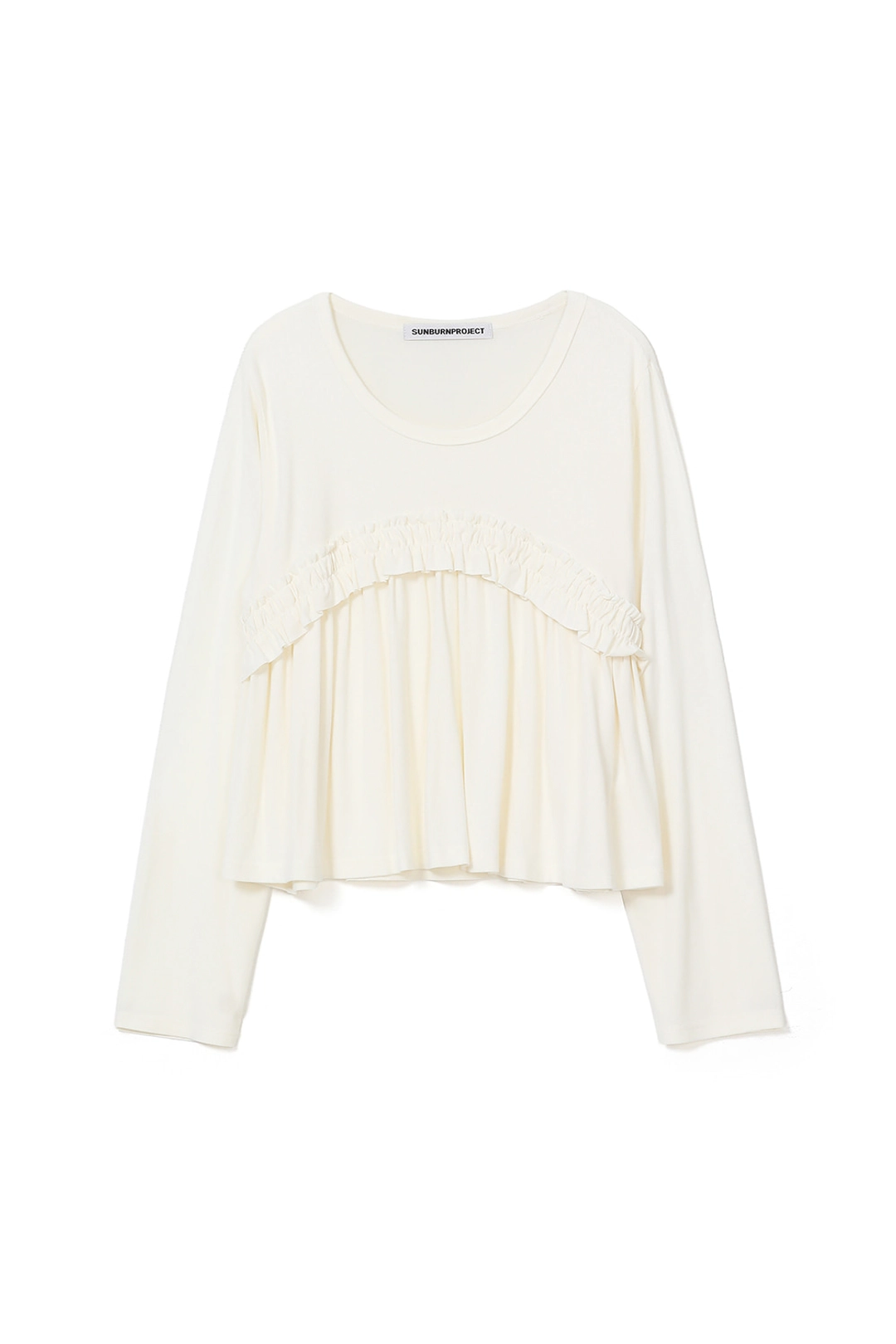 썬번프로젝트 FRILL LONG SLEEVE TOP, IVORY 상품 이미지 1