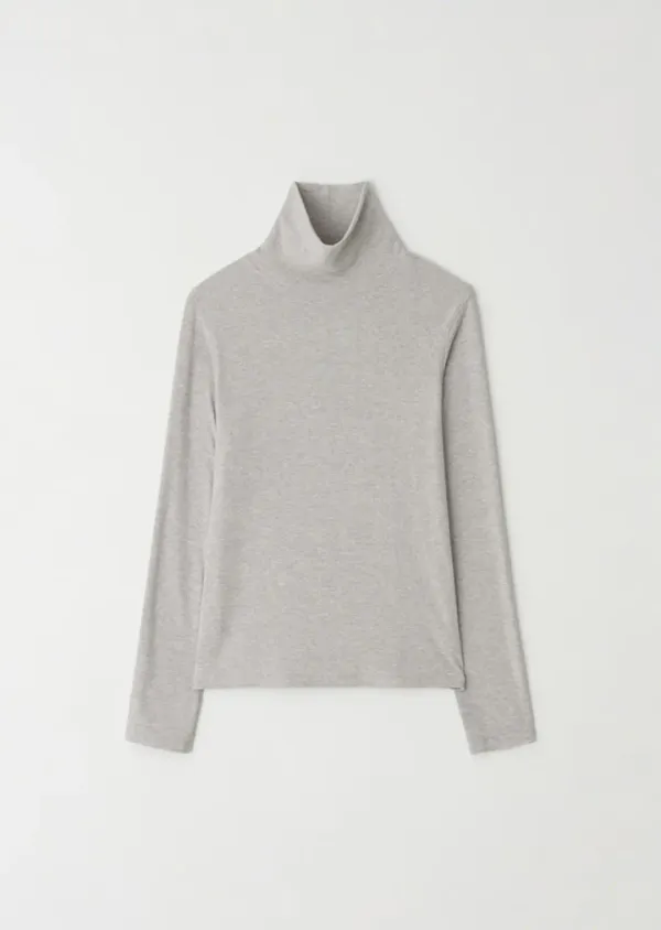 angora turtleneck top-melange