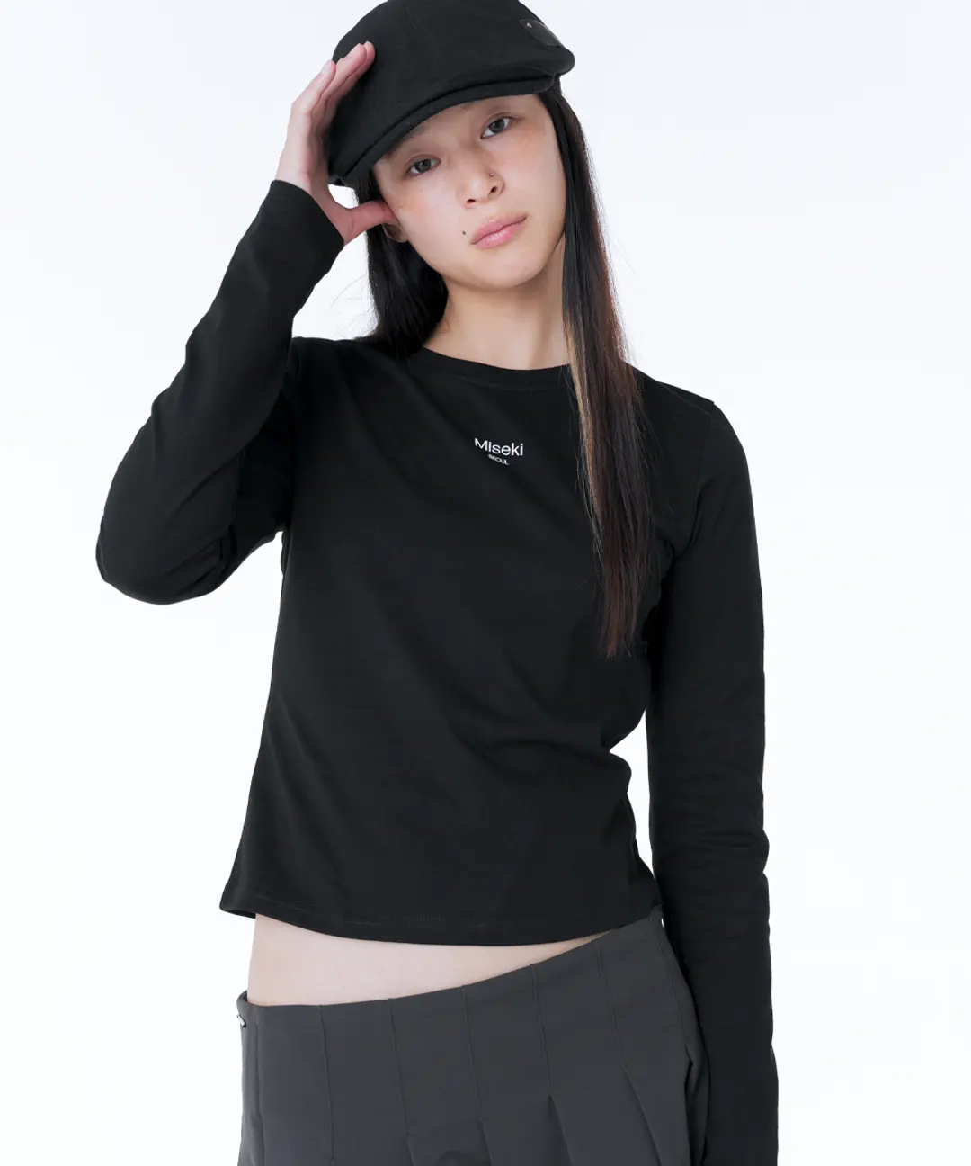미세키서울 Mini logo long sleeves BLACK 상품 이미지 2