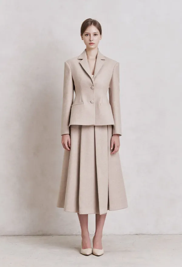 Adia Wool Skirt (Beige)