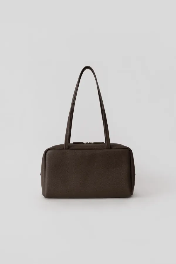 Cowhide Square Bowling Bag Large_Brown