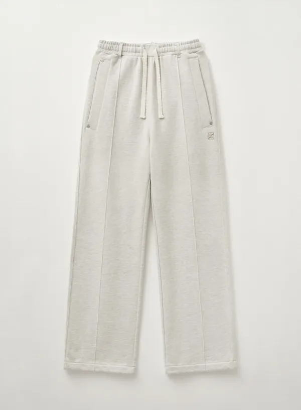 Teo Cotton Banding Sweatpants - Melange Ivory