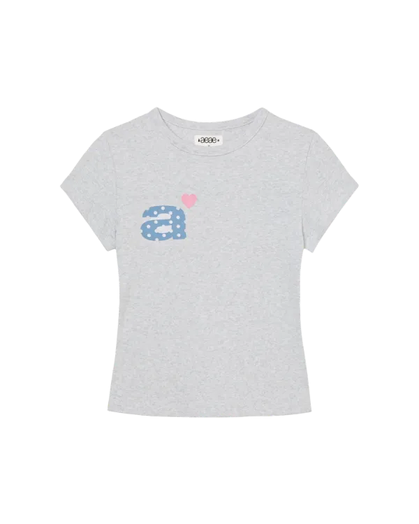 [6/4 예약발송] DOT SMALL LETTER TEE [LIGHT GREY]