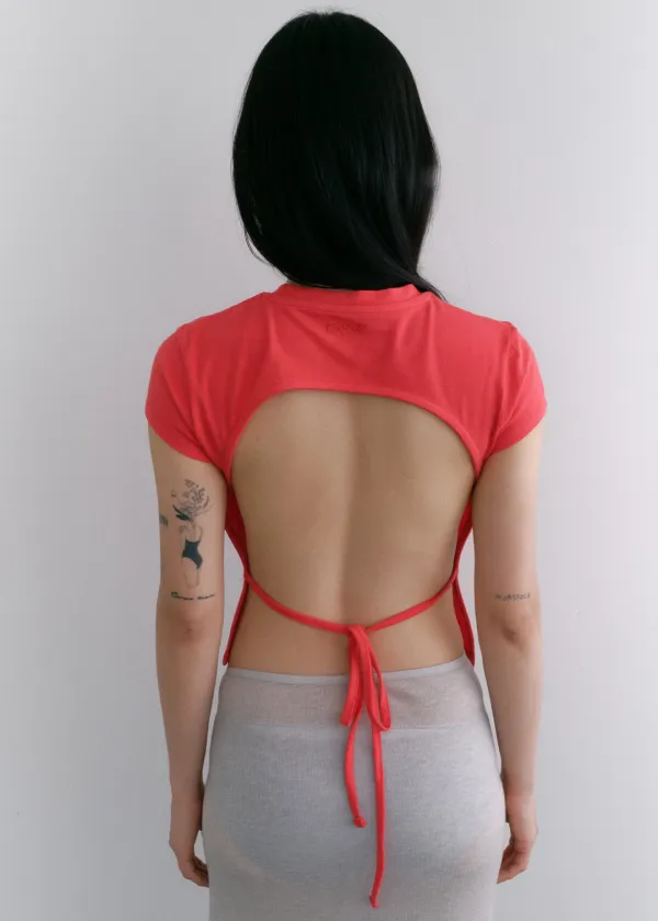 [X DOY]Open-Back Short Sleeve Tee_3Color
