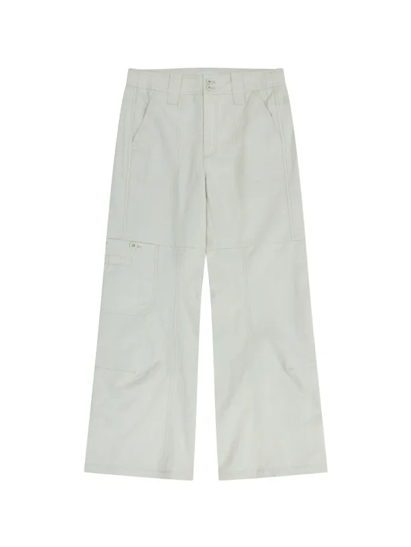 CONTRAST STITCH POCKET PANTS [ASH BEIGE]