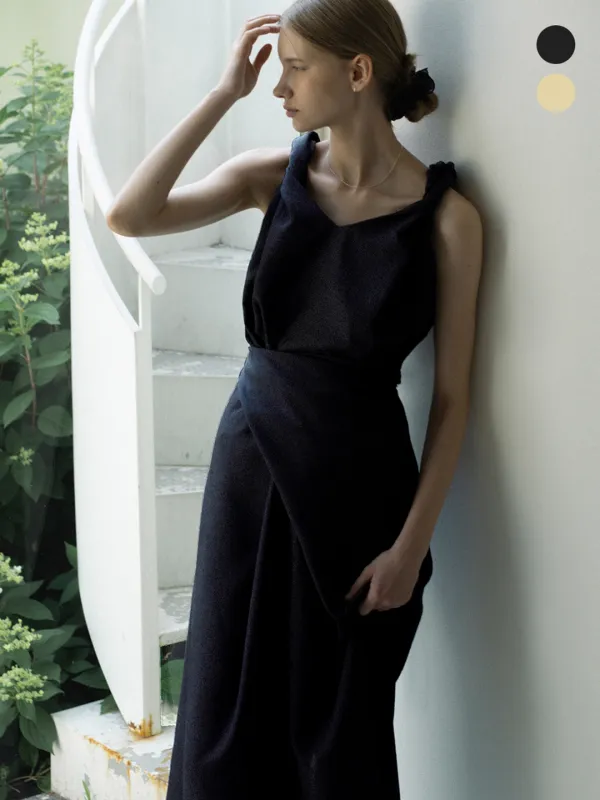comos 900 draping twist sleeveless dress (2color)