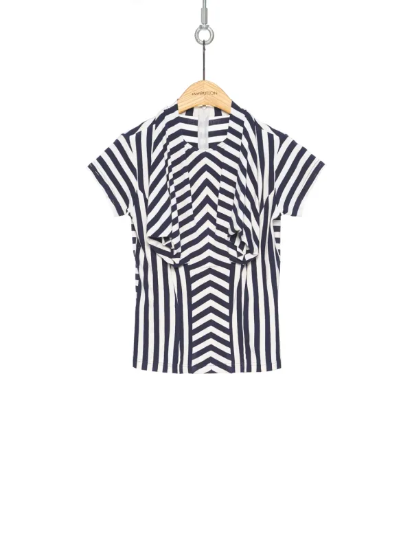 SS25 STRIPE BRA DRAPING JERSEY TOP